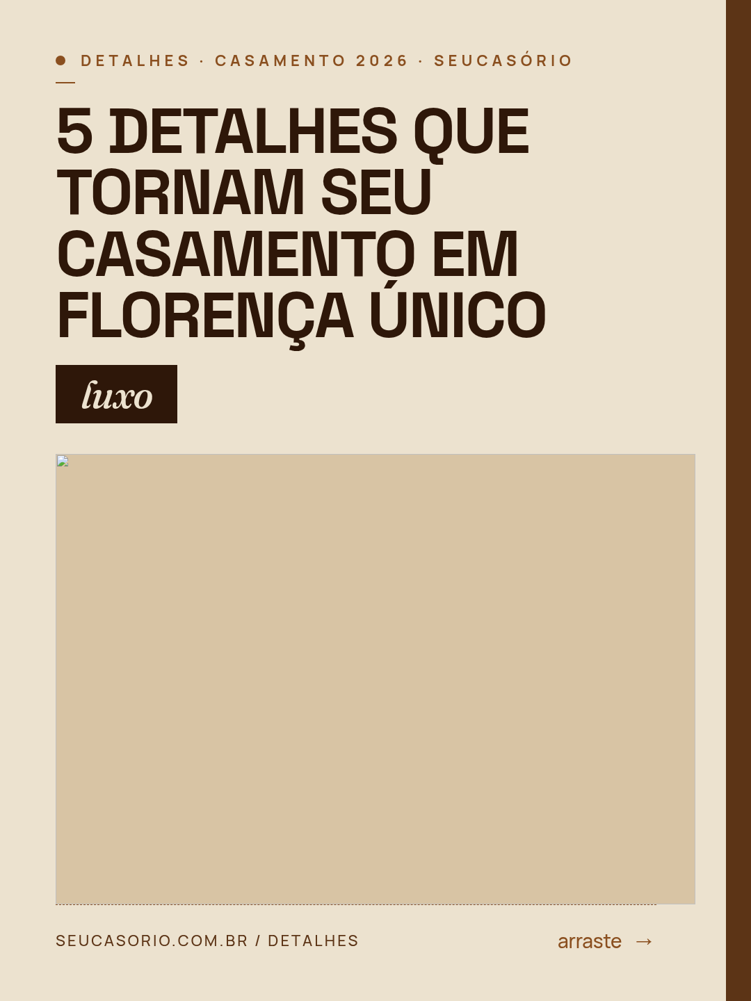 5 detalhes que tornam seu casamento em Florença único